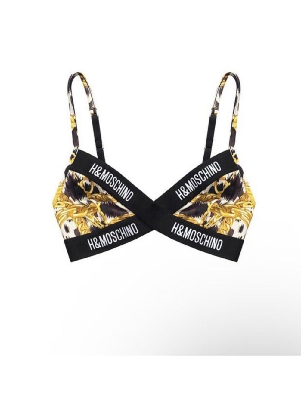 H&M x MOSCHINO Logo Print Bralette Women's Size 8